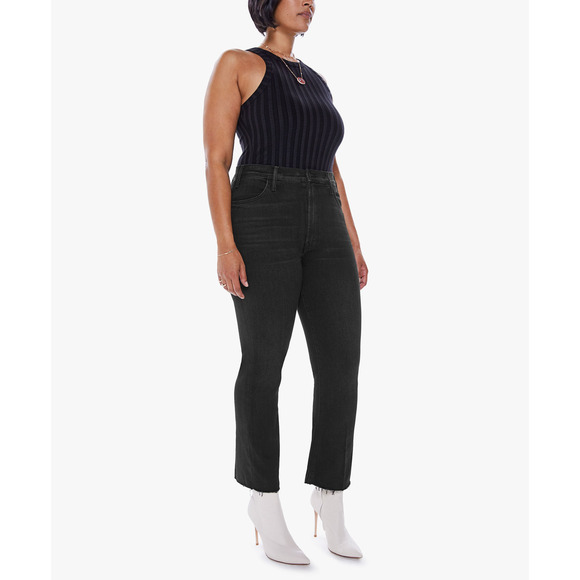 MOTHER Denim - Mother 'The Hustler' Black Cotton  Ankle Fray Denim Jean Size 28